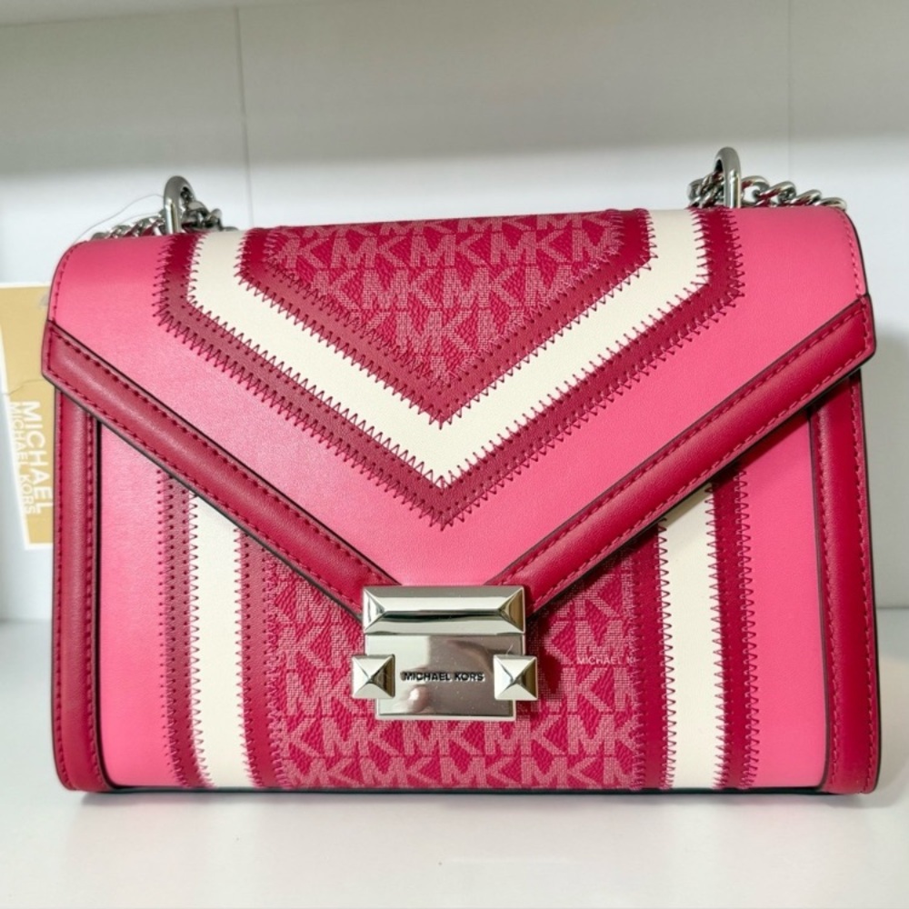 Michael Kors Whitney Medium Color-Block and Signature Logo Shoulder Bag NWT